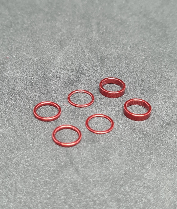 SET OF 6,35mm ALU SHIMS - RED